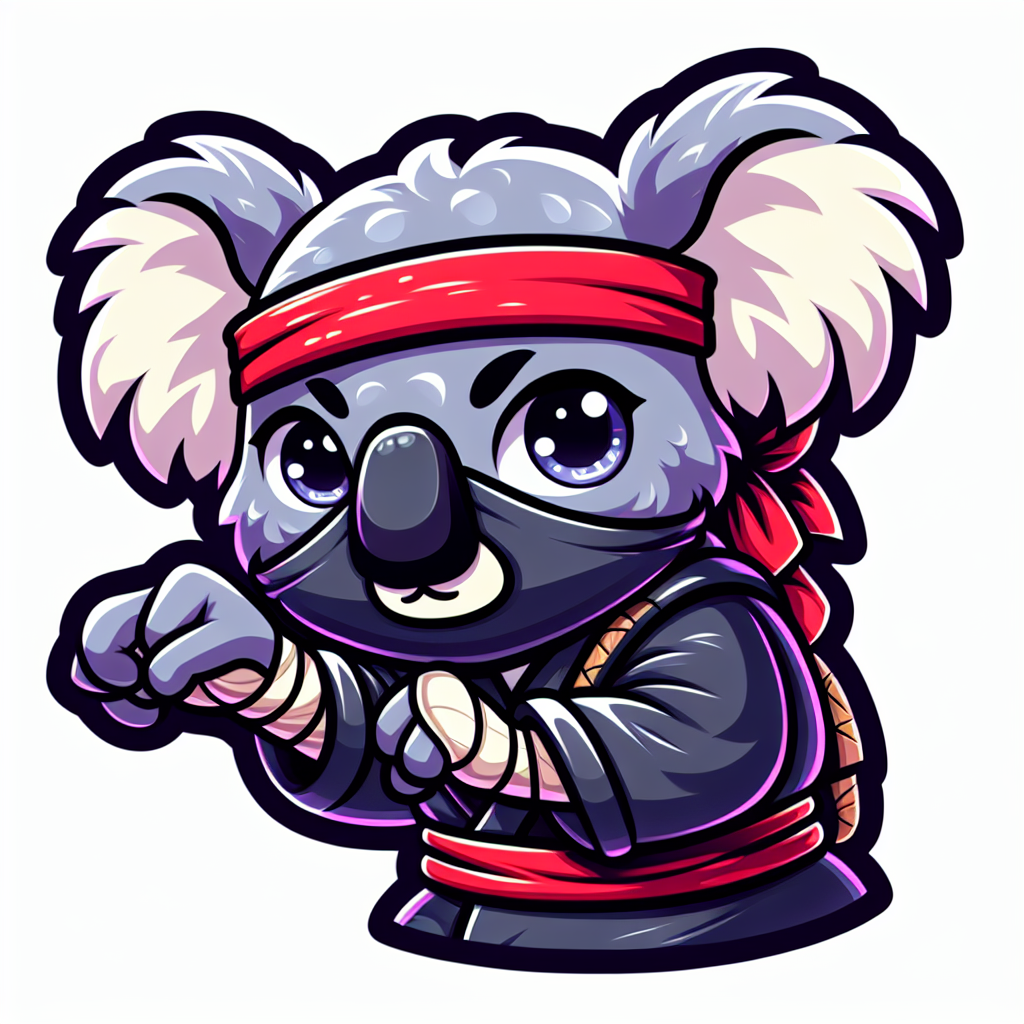 sticker-A koala dressed as a ninja, ready to sneak or attack-discord stickers-1733097038484